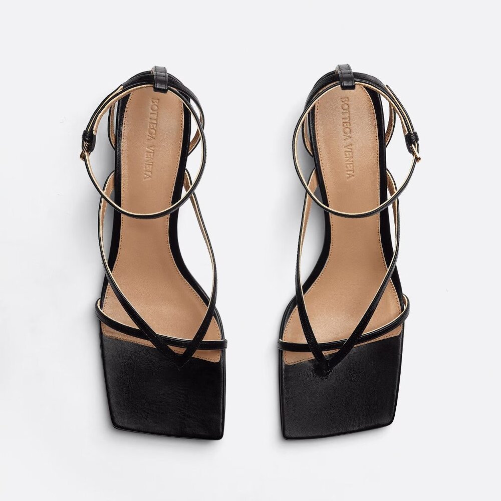 Bottega Veneta Lounge Stretch Strap Sandal Black Size EU 35 US 5 NEW IN BOX - Picture 2 of 12